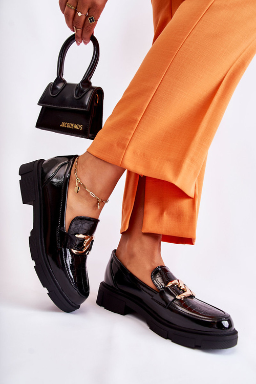 Módne laaferské kožené topánky čierna pôvabnosť