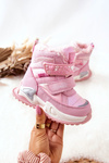 Izolované snehové topánky pre deti ružové chladné