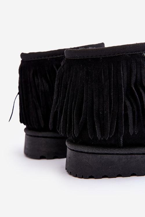 Izolované topánky Detské snehové topánky s dekoratívnymi okrajmi čierna Nimia