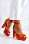 Semišové Sandály Na Baru oranžove Lanelle