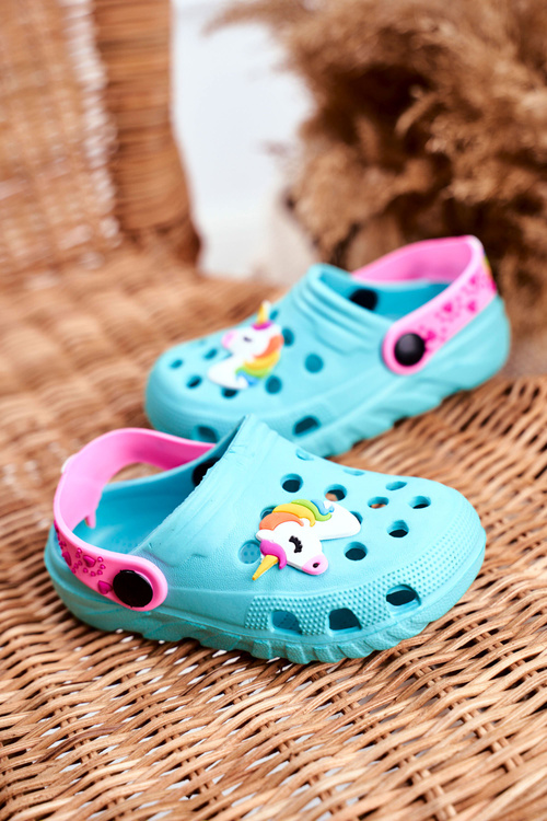 Dětské žabky Pěnové Kroks Modrý Jednorožec Lily