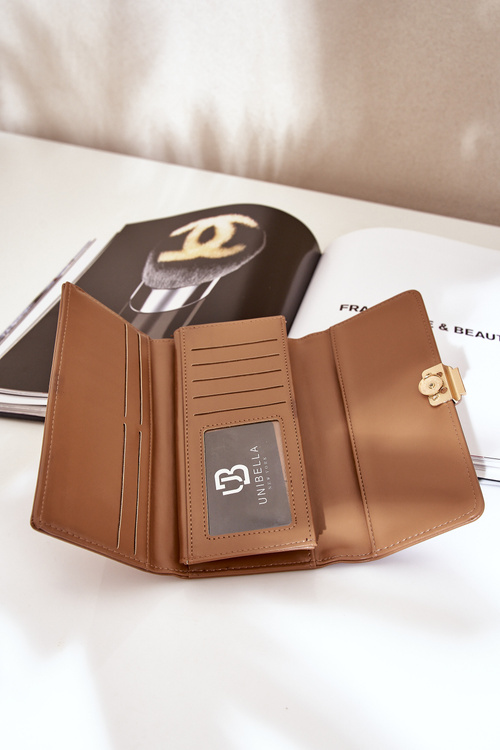 Eko Kůže Hladká Dámská Peněženka Tmavě Béžová Erolia