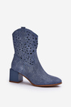 Džínové Topánky S Mriežkovou Špičkou Na Päte Modré Irvelame