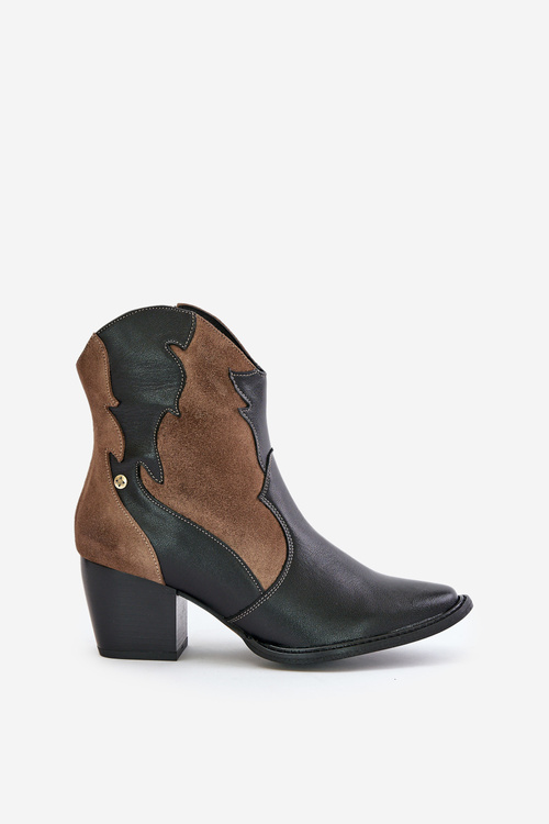 Kožené Cowboy Čižmy Na Opätku Maciejka 06694-02 Hnedé