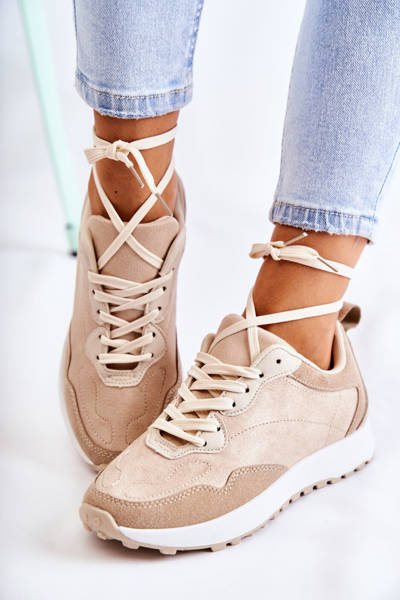 Dámske semišové športové topánky Beige Nayla