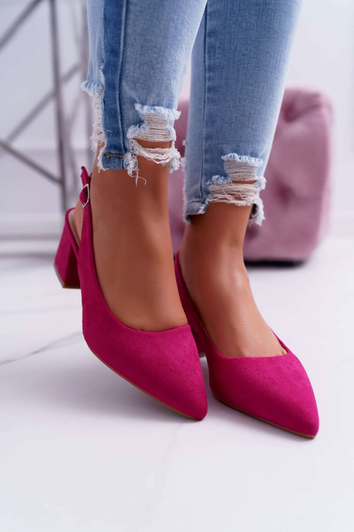 Dámské Semišové Lodičky Na Podpatku fuchsiová Contrail
