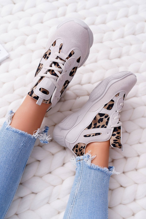 Dámske športové leopardé topánky béžové thai