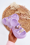 Ľahké detské peny papuče s fialovými ozdobami Ifrana