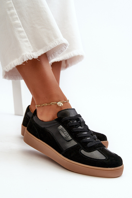 Dámske čierne kožené tenisky Vinceza 7333