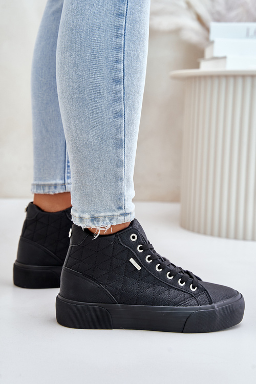 Zateplené Dámské Tenisky S Prošitím Big Star OO274A480 Černé