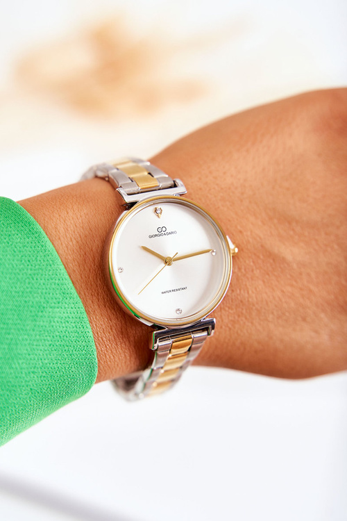 Dámske vodotesné oceľové hodinky Giorgio a Dario Gold-Silver