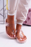Ženské flip -flops flip -flops priehľadný ružový rám rámu
