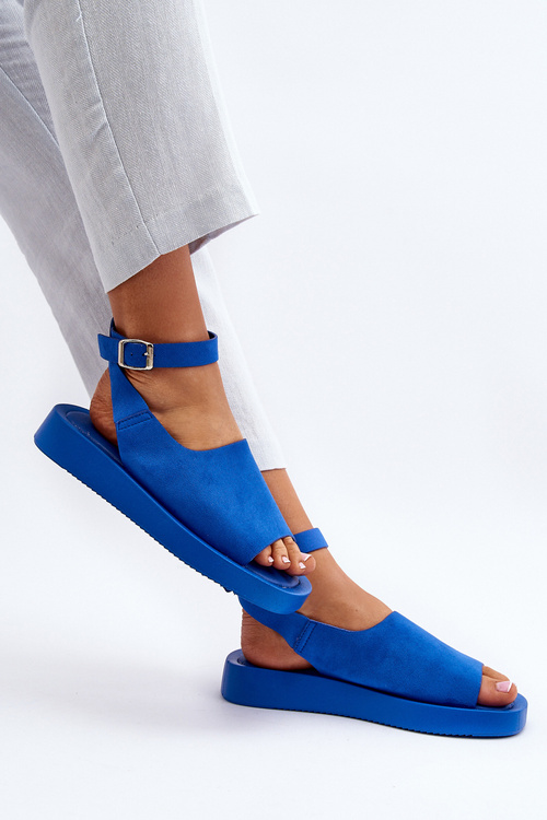 Pohodlné dámske sandále na platforme modré Rubie