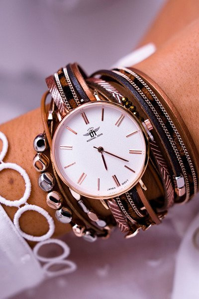 Dámske hodinky Michael John zabalili Beige Lanell