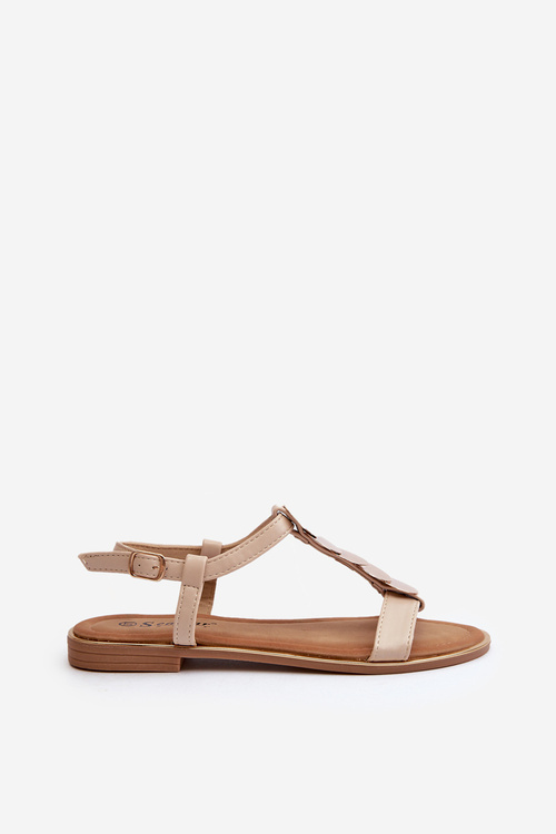 Dámské ploché sandály z ekokože béžové Jeritellia