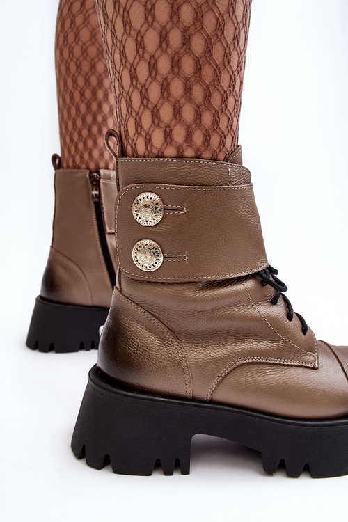 Kožené pracovníčky dámske béžové lemar aceria