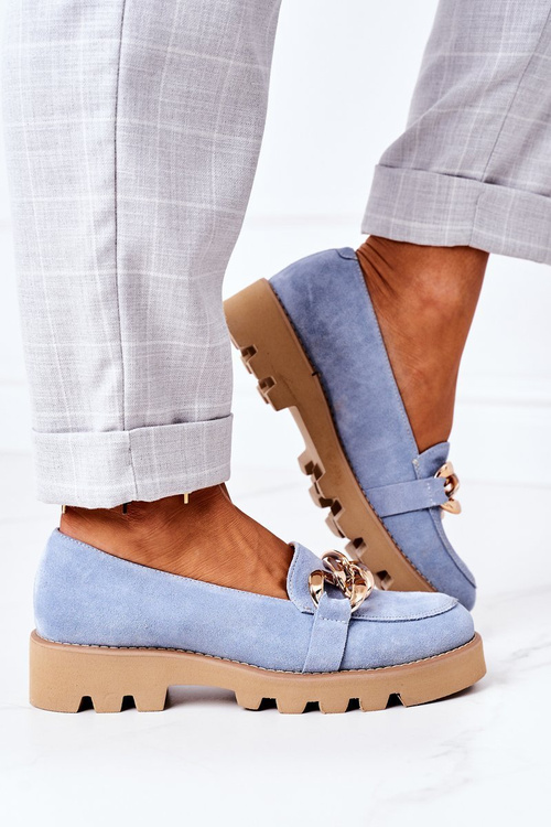 Semišové Mokasiny Lewski Shoes 3040 Modré