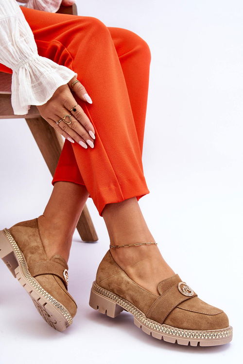 Elegantní mokasíny tmavě béžové semišové Laverne