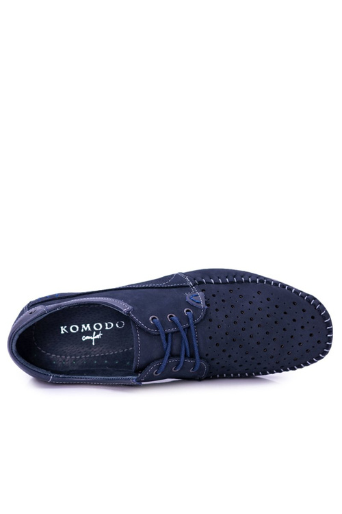 Morty Navy Blue Leather Poise