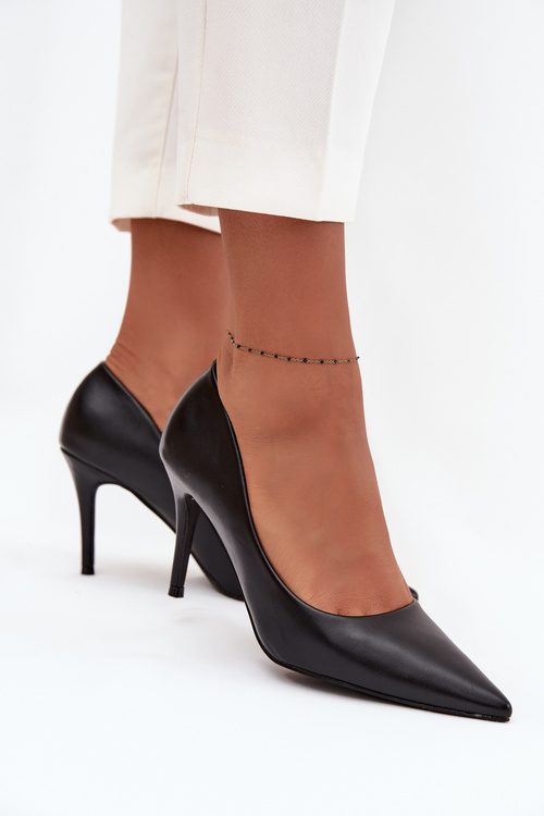 Dámske lodičky z eko kože Čierne Sivana