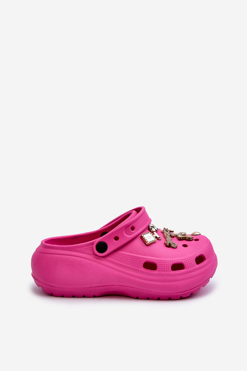 Dámske ľahké peny pantofle na hrubej podrážke s ozdobami Fuksia Effiora