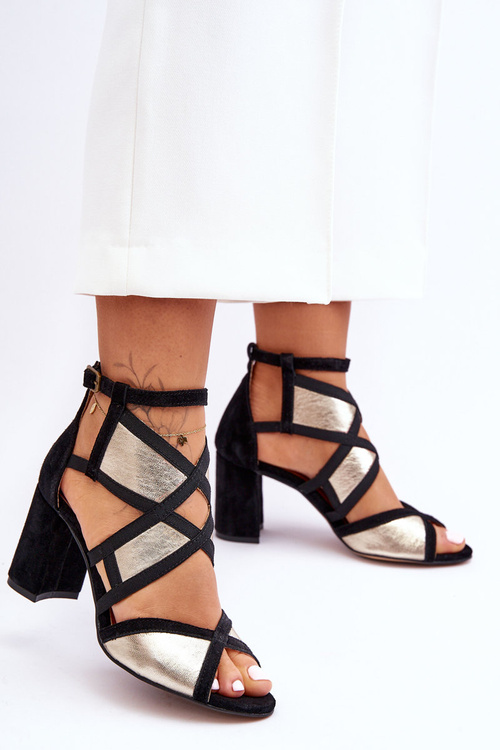 Maciejka podpätky 05181-25 Zlato a čierna