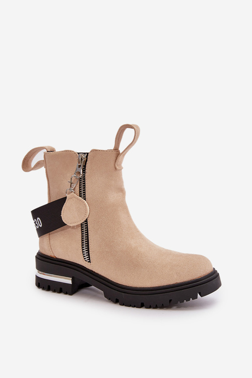 Ženské izolované topánky s béžovým zipsom Calvaro