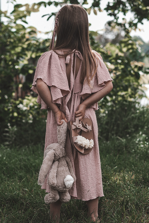 Módne detské sandále s kvetmi béžový zlato poly