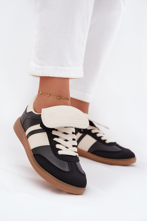 Nízke Dámske Tenisky S Prevráteným Jazykom Čierne Ardira