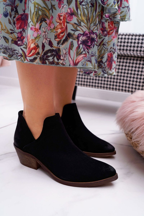 Dámské Kotníkové Boty semišové černé Anabella