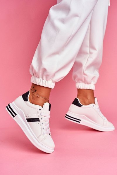 Dámská Sportovní Obuv Třpytivá Černo-Bílá Berge