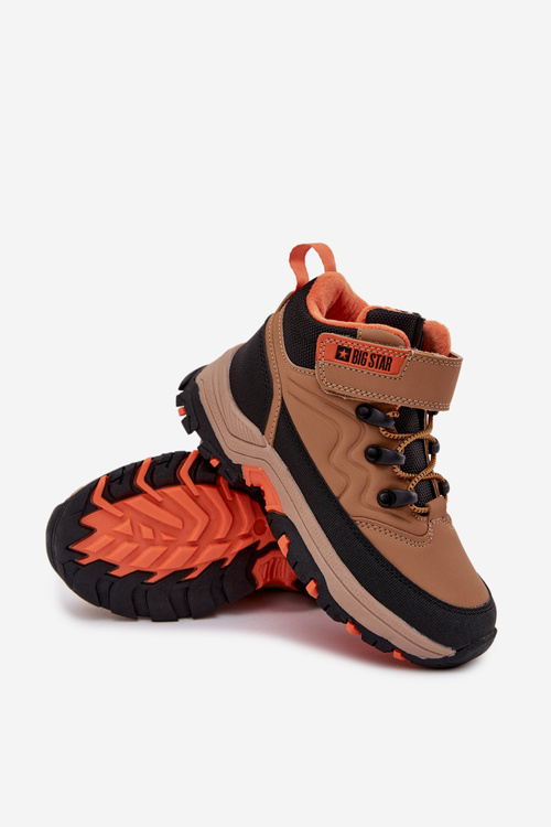Detské zimné topánky na suchý zips Big Star SS374012 Hnedé