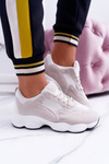 Dámske športové semišové topánky béžová biela lízanka