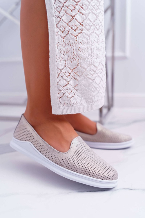 Women's Polobotky Slip-on ords Kožené Zlaté Lordi