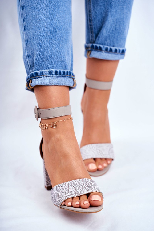 Dámske sandále Maciejka kožené sivé 04235-03/00-5