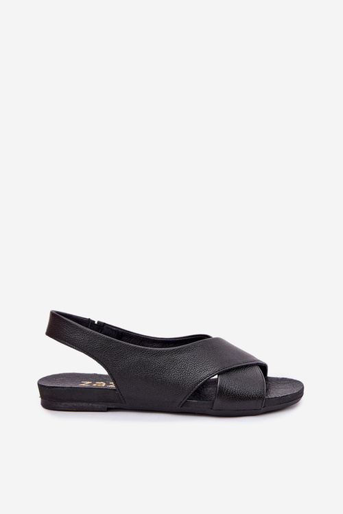 Dámské kožené sandály černé Zazoo 40407