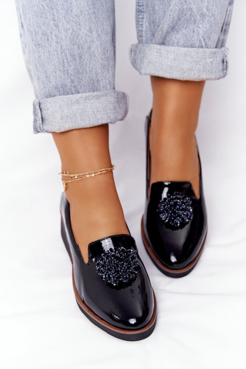 Elegantní Klínové Polobotky Vinceza 10580 Lakované černé