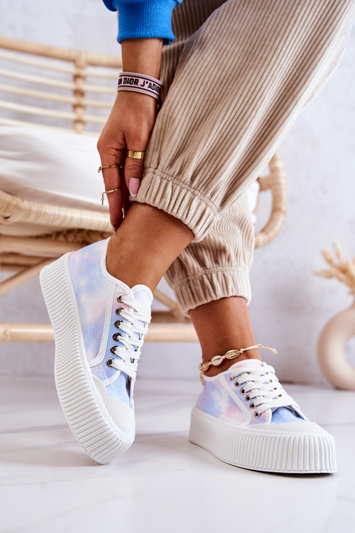 Nízké Tenisky Na Platformě Modro-růžová Mischa