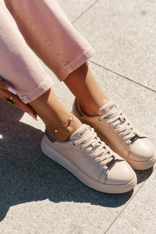 Dámské Tenisky Z Eko Kůže Big Star RR274259 Béžové