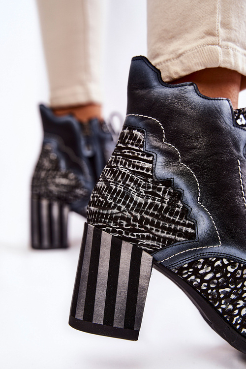 Dámské Boty Maciejka Kožené Černe 03190-20