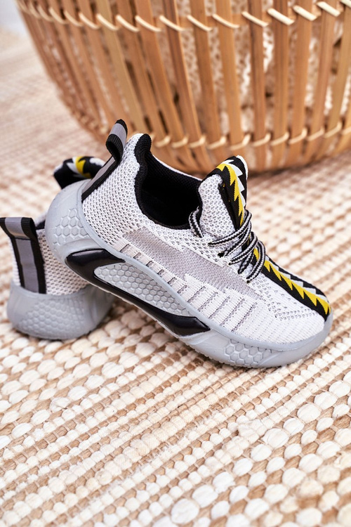 Šedá -biela detská športová topánka