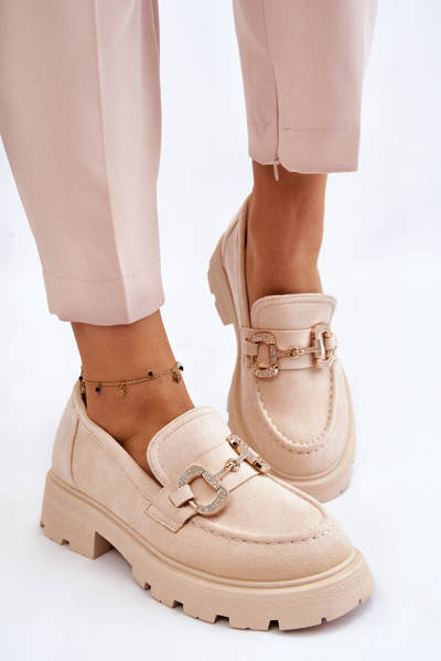 Dámské semišové boty na platformě Béžový Deira
