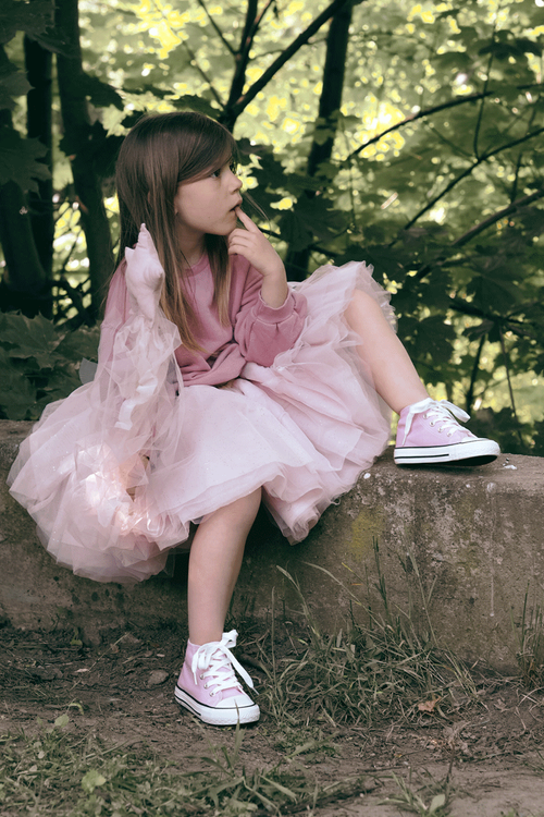 Tenisky pre deti s vysokým ružovým filimonom