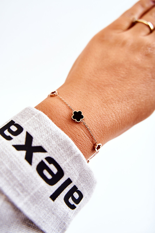 Dámský Náramek Celebrit Růžové Zlato Jetel