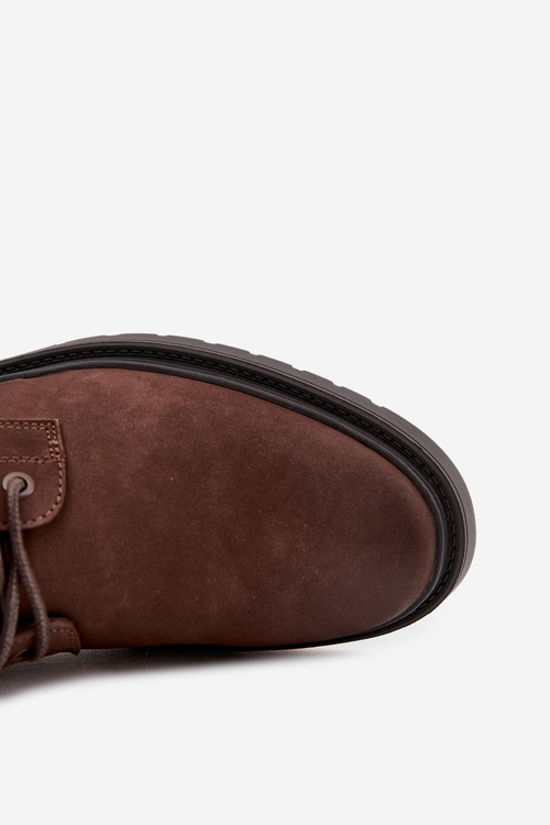 Semišové Zateplené Kotníkové Boty Na Zip Big Star OO174229 Hnědé