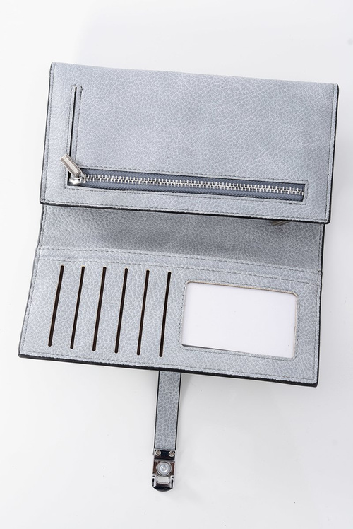 Elegantná dámska šedá peňaženka s magnetovým pásom