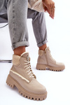 Dámske kožené topánky béžové lemar Vergo