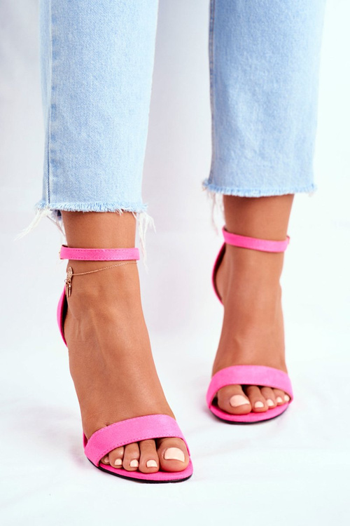 Semišové sandále na päte Fuchsia Liberty