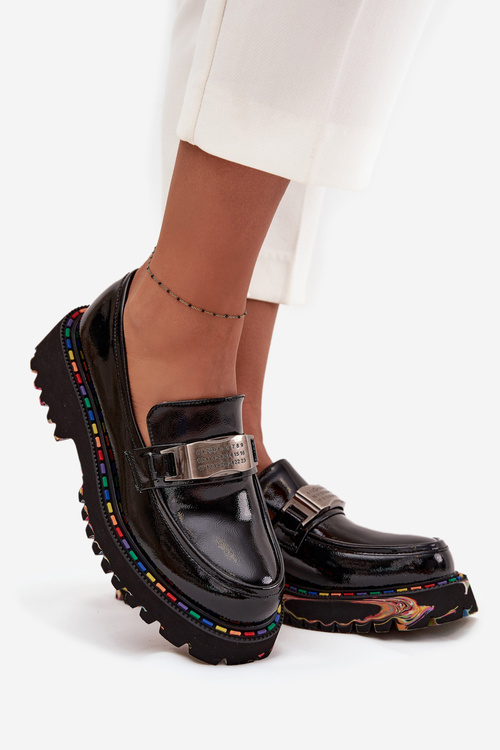 Dámské mokasiny z lakované kůže Artiker 57C0070 Černé