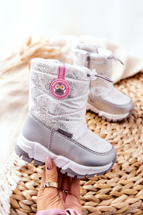 Detské izolované snehové topánky pre strieborne biele Laoth